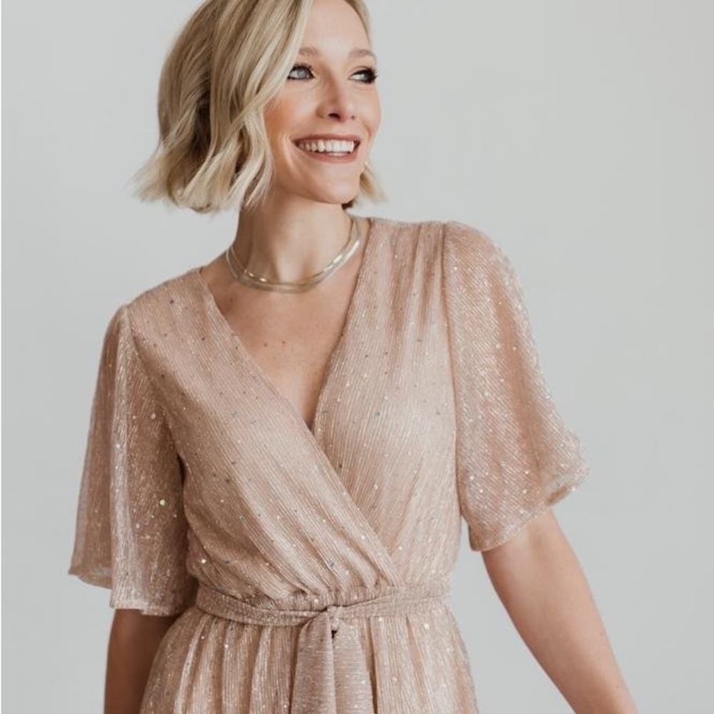 Baltic Born Grace Sparkle Gown | Champagne - Size M